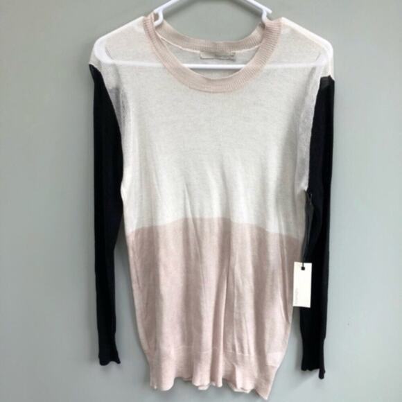 Townsen | Color Block Neutral Sheer Sweater NWT - Picture 1 of 8